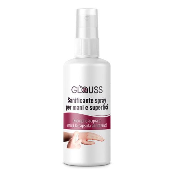 Glauss spray sanificante igienizzante per mani e piccole superfici flacone 100 ml